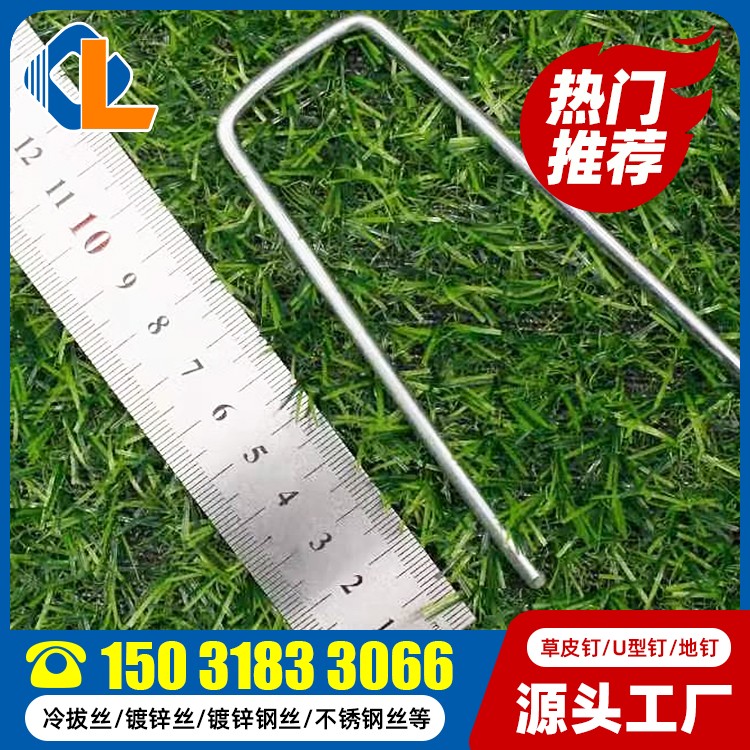 人工草坪選什么釘 土工格柵U型固定釘間距 草皮釘子 什么是草皮釘